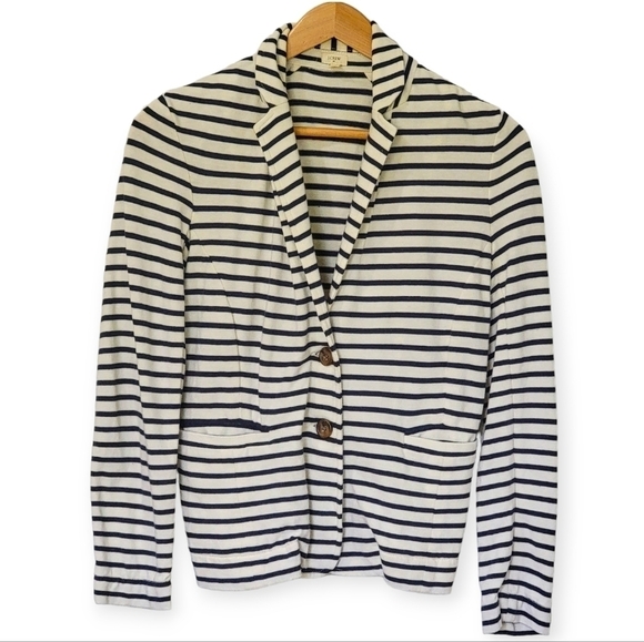 J. Crew Blue and white striped Soft Cotton Blazer Jacket Size XS - Picture 15 of 15